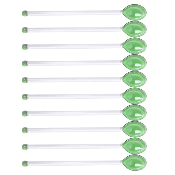 10 cucharas de vidrio para café con leche, cucharas para mezclar café, varillas transparentes para té, varillas para mezclar chocolate caliente, yogur Verde