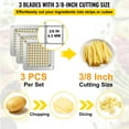 thumbnail image 5 of VEVOR Replacement Chopper Blade, 3/8 inch, 3 PCS French Fry Blade Assembly with 6 Extra Knives, Stainless Steel Dicer Parts and Push Block for Cutting Potatoe, 5 of 9