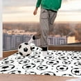 thumbnail image 4 of Soccer Throw Blanket Sports Ball Theme Soft Cozy Flannel Blanket Black and White Fuzzy Blanket for Soccer Lovers Room Couch Bed Chair Sofa, 50 x 60in, 4 of 6