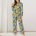 thumbnail image 2 of Naloa Ocean Wave Sunflower Pajamas for Women Set, Womens Pajama Sets, Lounge Sets for Women, 2pjs for Women-Large, 2 of 7