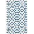 thumbnail image 2 of Safavieh Dip Dye Anglia Distressed Wool Area Rug, Ivory/Turquoise, 6' x 9', 2 of 11