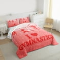 thumbnail image 3 of Castle Fairy Dance Gymnastics Girl 2pcs Bedding Comforter Set,Sparkling Sequin Twin Comforter Sets,Red White Breathable Bedding Set,Ultra Soft Home Decor, 3 of 8
