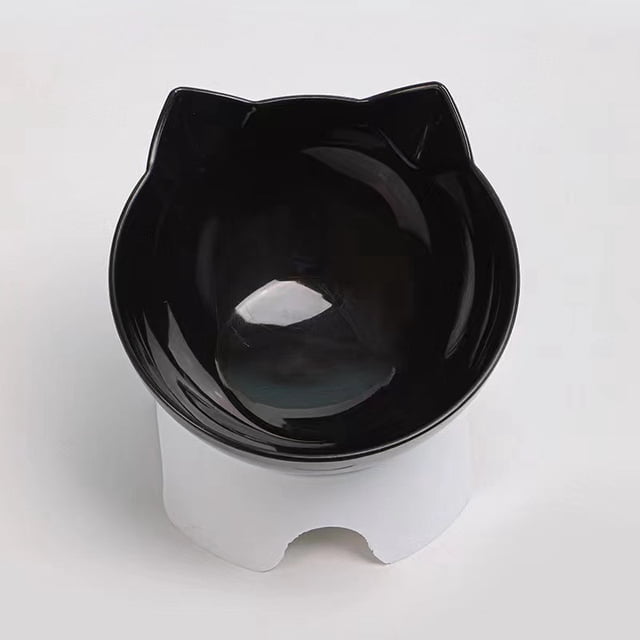 Cuenco protector para el cuello para gatos y perros con modelado de orejas de gato Cuenco individual para comida para perros y gatos con boca oblicua