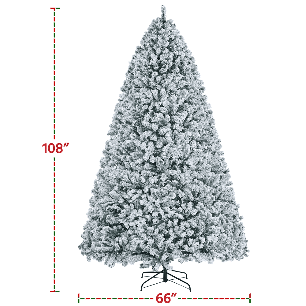 Renwick 9ft Frosted Artificial Christmas Tree with Foldable Stand,Green