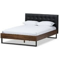 thumbnail image 1 of Baxton Studio Mitchell Faux Leather Tufted Full Platform Bed in Black, 1 of 7