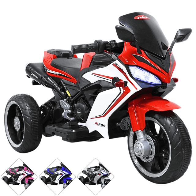 Moto Eléctrica Deportiva para Niños 3 Ruedas Bluetooth Dos Baterias 6V a partir de 3 Años - Rojo