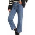 thumbnail image 2 of QIUOMBBP Women's High Waisted Wide Leg Jeans Baggy Loose Trendy Denim Pants Y2k Jean Trousers with Pockets Blue S, 2 of 7