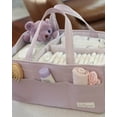 thumbnail image 3 of Lily Miles Baby Diaper Caddy Organizer, Wipeable Diaper Organizer Basket with 8 Pockets for Newborn Essentials, Baby Shower Gifts, Nursery Tote Bag for Changing Table or Car (Rosy Lilac, Large), 3 of 10