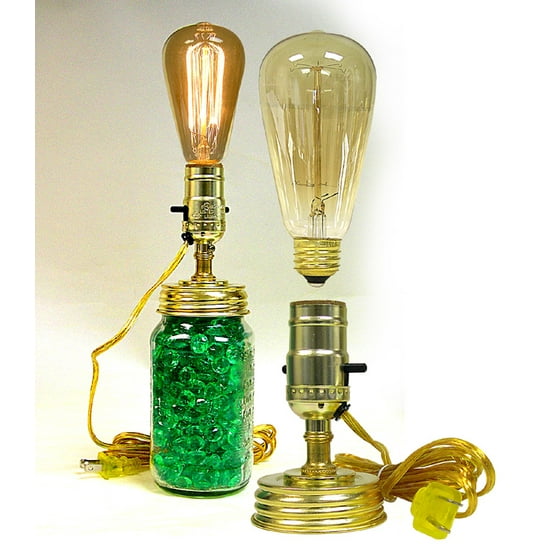 Mason Jar Lamp Kit With Pre Wired Socket Includes An Antique Style Mason Jar Lamp Kit With Pre Wired Socket Includes An Antique Style Edison Bulb Com