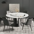 thumbnail image 4 of Magic Home Sintered Stone Round Dining Table 53.15" with White Slate Round Turntable, 4 of 7