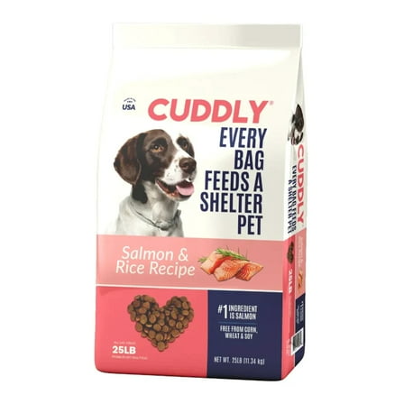 CUDDLY Dry Dog Food, Salmon and Rice, 25 lb Bag