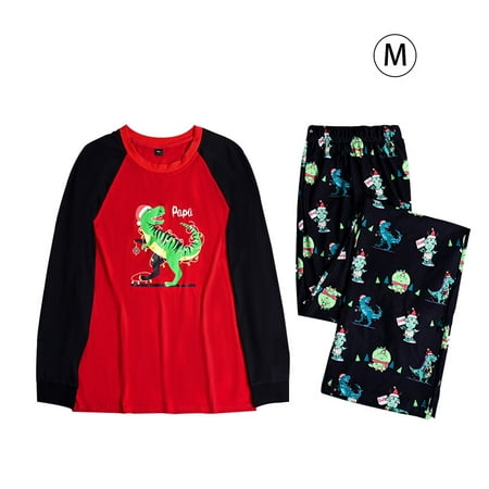 

Family Pajamas Set Animal Christmas Parent-Child Clothing Printing Elastic Leisure Wear Men M