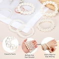 thumbnail image 3 of 10 Pcs White Pearl Bracelets for Women, 14mm Stackable Faux Pearl Beads Stretch Bracelet for Lady Bridal Bridesmaid Wedding Party Gifts, Beige, 3 of 6