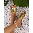 thumbnail image 2 of Women's Fashionable Gold Color Outdoor Travel Casual Flat Shoes, Versatile, 2 of 5