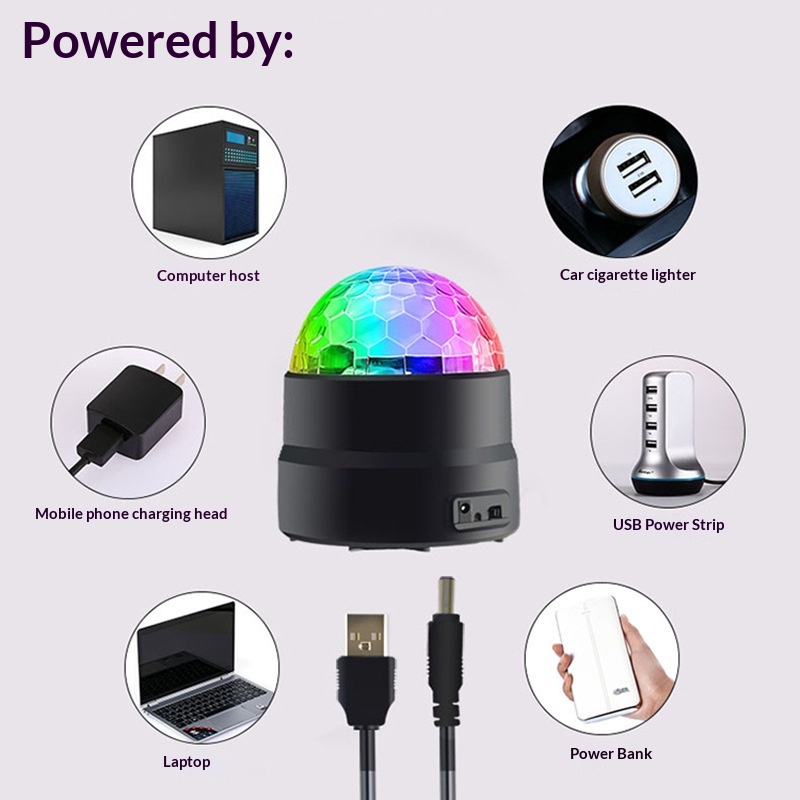Party Lights,Lights Sound Activated,Halloween Ball Light,Stage Lights-Multi Colors Rotating Magic LED Strobe Lights for Xmas Parties,Room,Pool,Club,Home,Church,Wedding