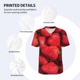 thumbnail image 4 of Daiia Strawberry Red Mens Baseball Jersey Button Down Shirts Short Sleeve Sports Uniforms-X-Large, 4 of 9