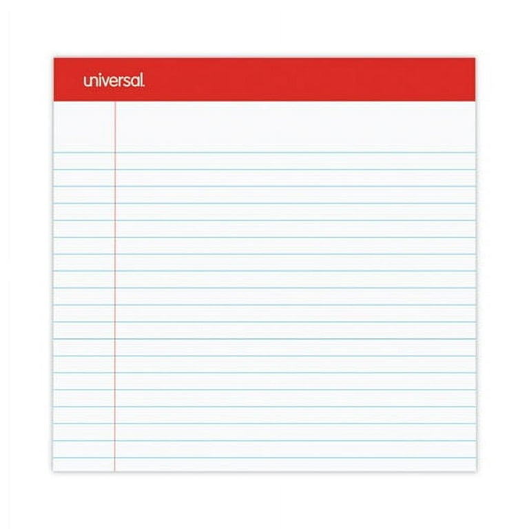Perforated Ruled Writing Pads, Wide/Legal Rule, Red Headband, 50 White 8.5 x 11.75 Sheets, Dozen Perforated Ruled Writing Pads, Wide/Legal Rule, Red Headband, 50 White 8.5 x 11.75 Sheets, Dozen