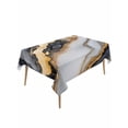 thumbnail image 2 of Black Golden Marble Tablecloth Rectangle Table Cloths 54x108, Waterproof Tablecloth Outdoor Table Cloth, Modern Ink Painted Abstract Washable Table Cover for Kitchen Dinning Party, 2 of 8