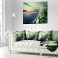 thumbnail image 3 of Designart Fractal 3D Green Stripes - Contemporary Throw Pillow - 16x16, 3 of 5