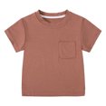 thumbnail image 2 of CHEEREAM Toddler Boys Girls Bamboo Viscose Tshirt with Pocket Infant Baby Solid Short Sleeve Crewneck Tee Shirt Size 3Months-3Years, 2 of 9