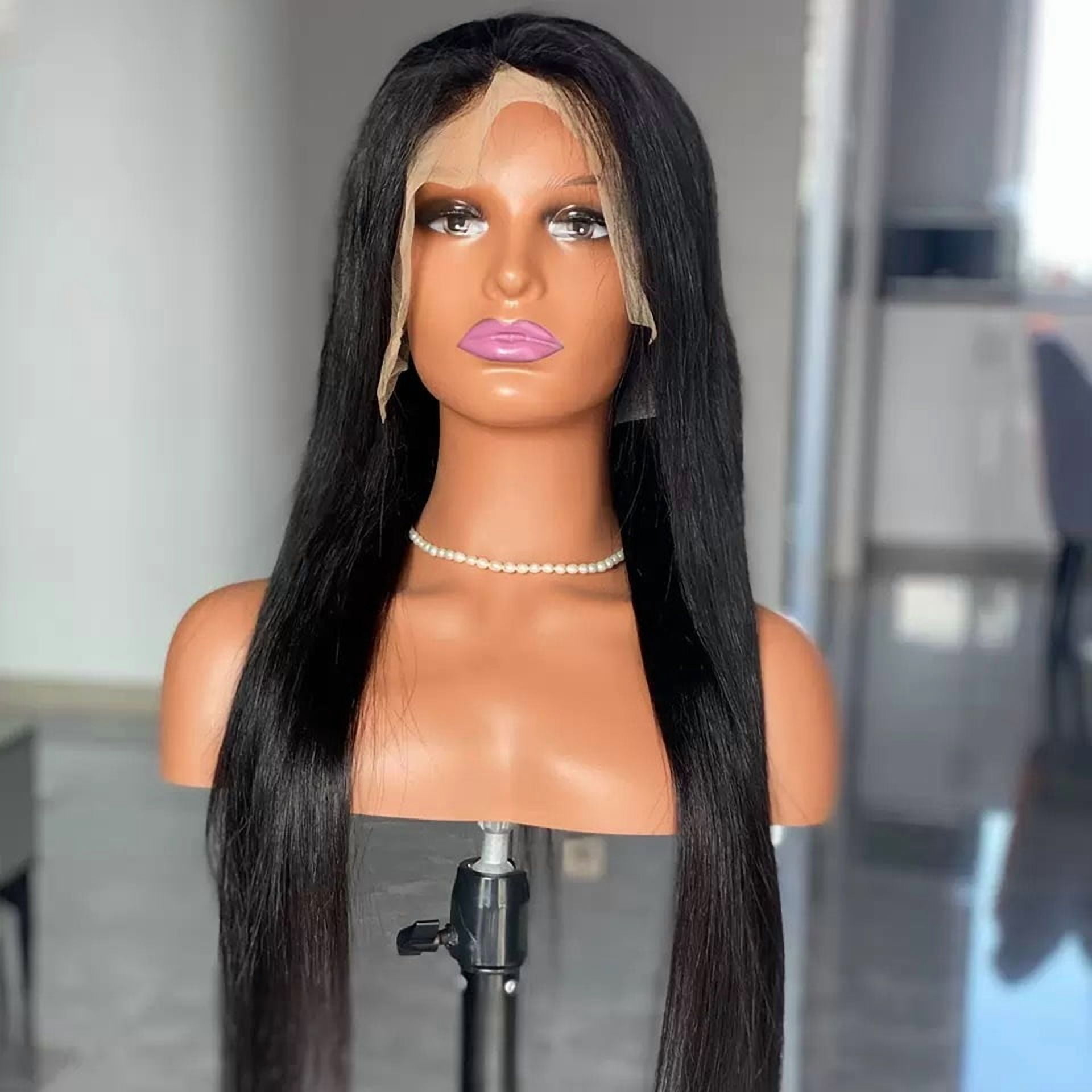 13x4 Full Frontal Lace Glueless STRAIGHT 200% High-Density Pre-Plucked Human Hair Wigs Long Hair from 18inch to 30inch with Natural Color