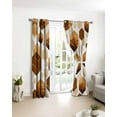 thumbnail image 4 of Fsddascl Orange Geometric Blackout Curtains for Bedroom/Living Room, Thermal Insulated Kitchen Curtains, Gold White Hexagon Modern Grommet Darkening Window Treatment Drapes 52"x72"x2, 4 of 8