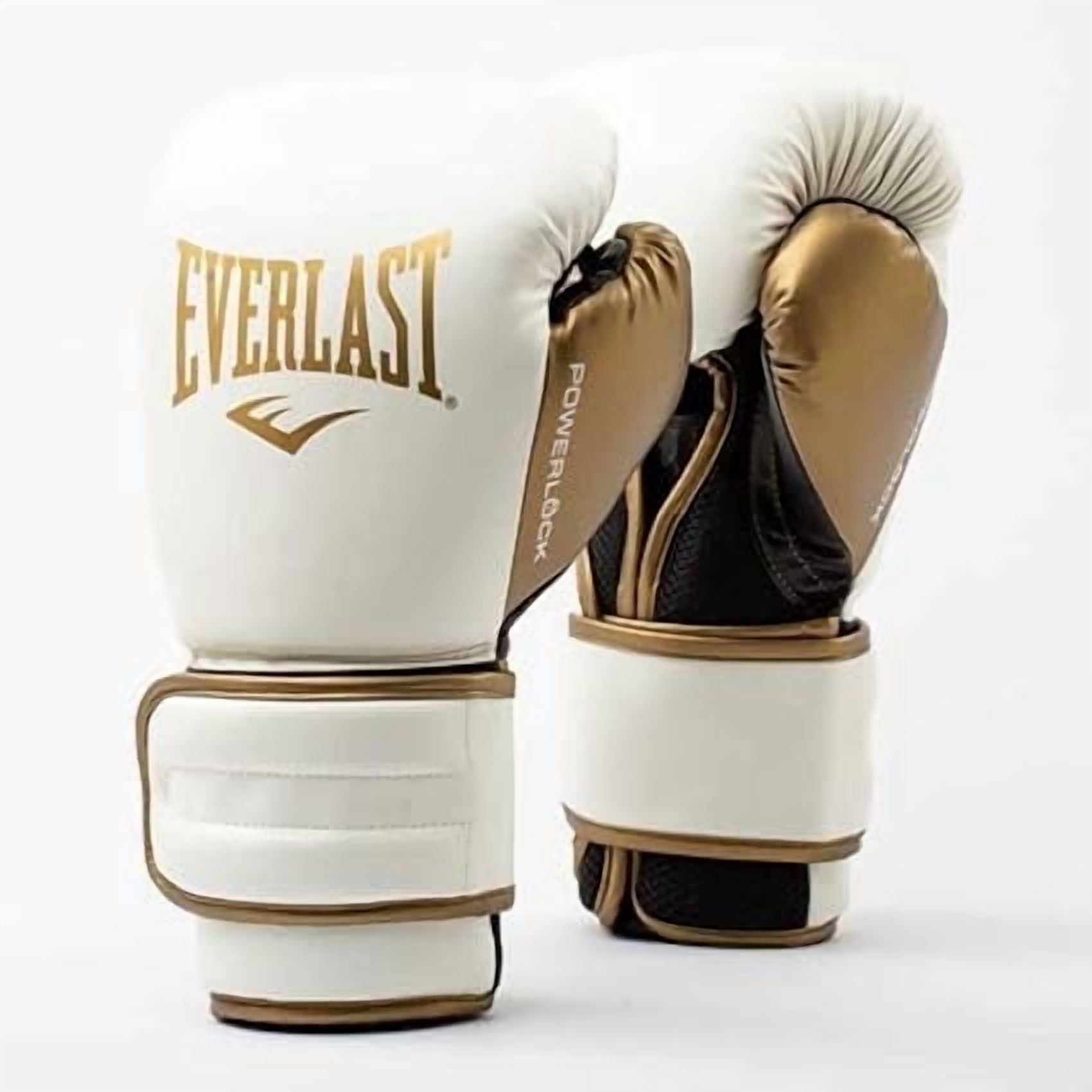 EVERLAST グローブ POWER LOCK ホワイト/ゴールド　16oz Everlast Powerlock 2 Boxing Gloves | Secure Lace-Up Fit | Triple