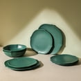 thumbnail image 2 of Stone Lain Baskerville 12-Piece Dinnerware Set Stoneware, Green, 2 of 6