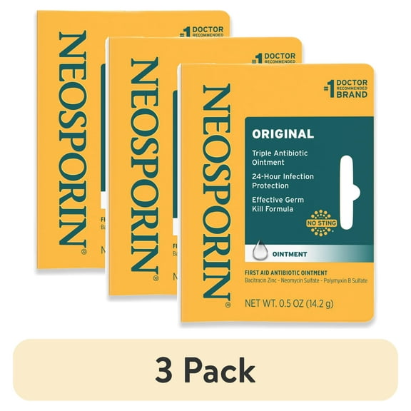(3 pack) Neosporin Original Triple Antibiotic Ointment, Bacitracin Zinc, .5 oz