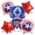 thumbnail image 2 of 5 Pcs For Captain America Themed Birthday Foil Balloons,Cartoon Balloon,Birthday Party Decorations,Party Kit Supplies for Boy Girls Celebration, 2 of 3