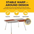 thumbnail image 4 of Brown Striped Table Cloths for 8 Foot Rectangle Tables, Farmhouse Stripes Modern Abstract Art Patio Waterproof Elastic Fitted Tablecloths, Washable Rectangular Table Cover for Camping, 4 of 8
