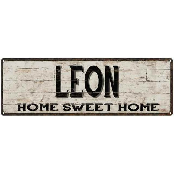 LEON Rustic Home Sweet Home Sign Gift 6x18 Metal Decor 106180084483