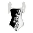 thumbnail image 3 of HAPIMO One Piece Monokini Sets Swimsuit Sleeveless Bathing Suit Vintage Floral Beachwear with Cover Up Wrap Skirt Swimwear Tropical Hawaii Hot Spring Beach Dress Clearance White L, 3 of 4