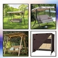 thumbnail image 5 of Swing Cover 12 Oz Waterproof - 100% UV & Weather Resistant Porch Swing Cover with Air Pockets and Drawstring for Snug Fit (57 D x 80 W x 72 H, Coffee), 5 of 5