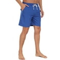 thumbnail image 3 of Mowujeit Men's Quick Dry Solid Swim Trunks with Mesh Liner - Summer Beach Shorts,Blue, Size XXXL, 3 of 9