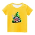 thumbnail image 2 of piuwrlz Short Tops Sleeve Shirts for Girls Printed Round Neck Tops Shirt Undershirts Yellow Size 11 Years, 2 of 4