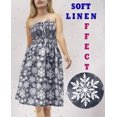 thumbnail image 2 of LA LEELA Women's Beach A line Slit Mini Dress Ruched Tube Top Evening Short Strapless Casual Christmas Tree Dress for Women L-XL Grey Snowflakes, 2 of 5