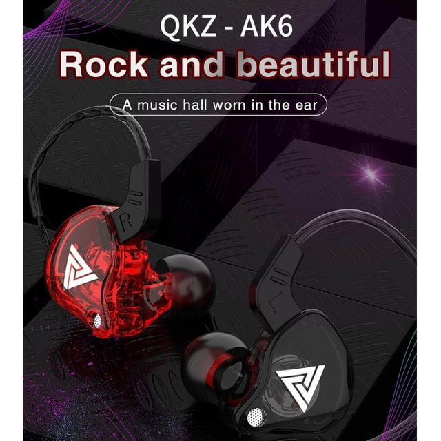 QKZ AK6 In Ear 3.5mm Sport Earphones with Mic PC Tablet Phone Game Yellow