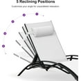 thumbnail image 4 of PURPLE LEAF Patio Oversize Chaise Lounge Chair Set with 2 Side Table Outdoor Pool Adjustable Recliner Chairs for Outdoor Beach Poolside Sunbathing Tanning Lounger，White, 4 of 9