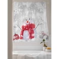 thumbnail image 3 of Christmas Snowman Sheer Curtains 63 Inch Long 2 Panels, Xmas Ball Grey Winter Snowflake Scenery Light Filtering Rod Pocket Semi Sheer Curtains, Sheer Voile Drapes for Living Room Bedroom, 52"x63", 3 of 5