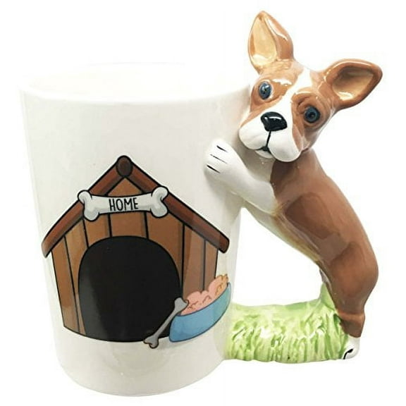Adorable French Bulldog Frenchies With Bone Kennel 12oz Ceramic Mug Coffee Cup Home & Kitchen Decor Accessory