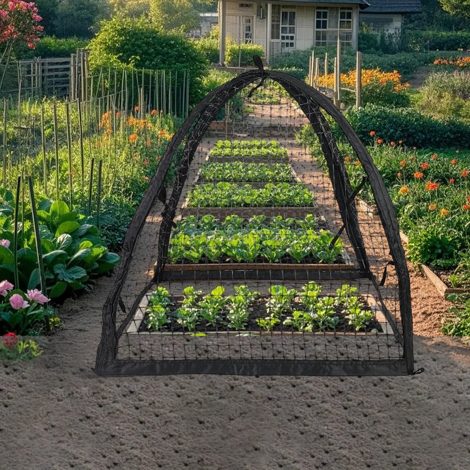 22x22 Inch Mesh Plant Cloche Protector - Chicken Wire Garden Cage to Deter Animals, Plant Cover for Vegetables, Fruits & Flower Beds