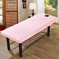 thumbnail image 4 of MERIGLARE Pack 2 Soft Cosmetic Salon Massage Table Cover SPA Bed Fitted Sheet Linen Pink, 4 of 8