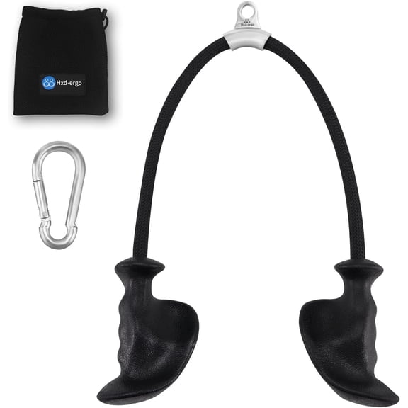 HXD-ERGO Tricep Rope with Ergonomic Handles, 36 Inch Tricep Pull Down Rope for Cable Machine, Pulley System, Triceps Rope Cable Attachment for Gym, Home