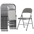 thumbnail image 7 of Ktaxon 10 Pack Folding Chairs, Wedding Party Chair Foldable Dining Chair with Metal Frame and Soft Cushion, Set of 10 Space-Saving Seating for Events, Dining Room, Gray, 7 of 7
