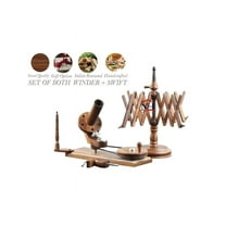 Rosewood Yarn Winder And Swift Yarn Winder Combo - Hand-Operated Ball Winder Knitter's Gifts Center Handcrafted Skein Winder For Knitting Crocheting