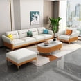 thumbnail image 4 of Italian Style Luxury Leather Combination Soft Sofa, Living Room, Office, Straight Row L Type Reception Modern Combination My Lux Decor Round, 4 of 10