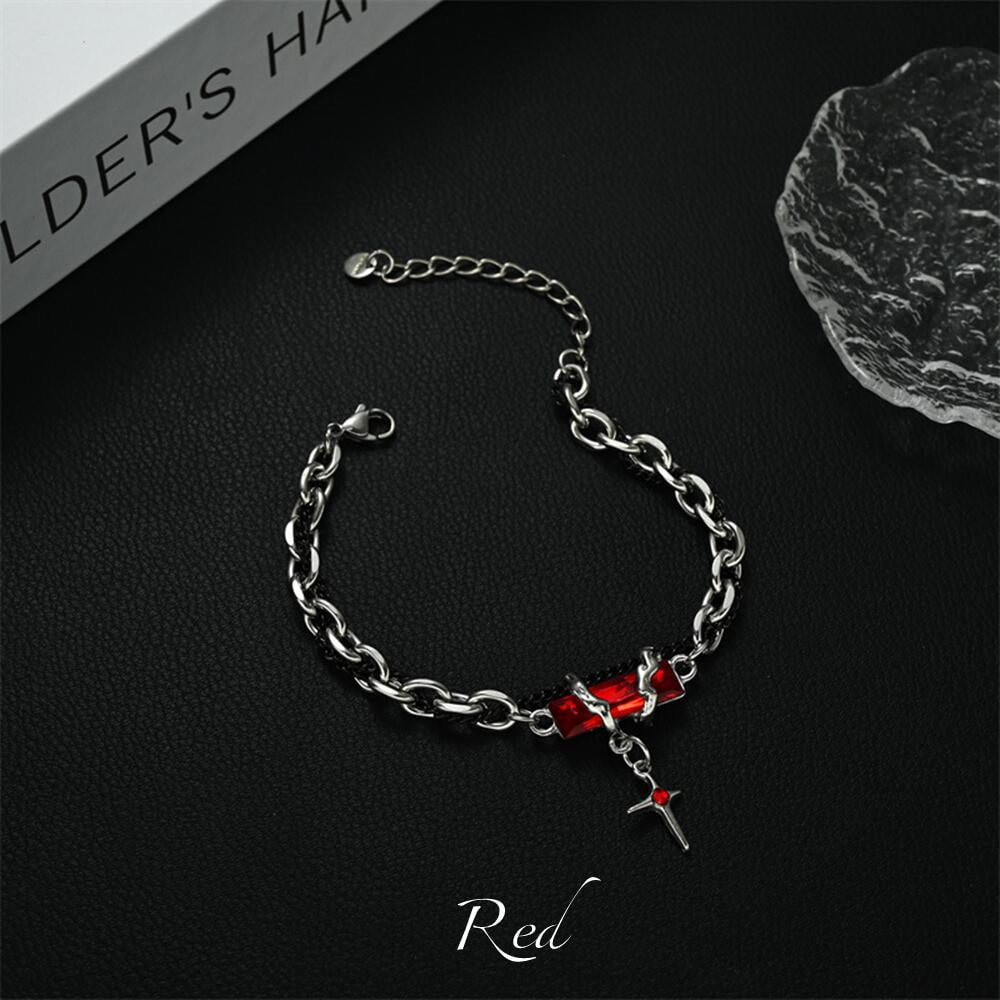 アクセサリー centimeter Star logo bracelet 2024 Retro Black Zircon Star Bracelet For Women Men Trend