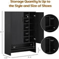 thumbnail image 2 of Farini 7 Tier Shoe Cabinet, Wooden Shoe Storage Organizer with Adjustable Shelves, up tp 24-28 Pairs, for Entryway, Hallway, Living Room, Black, 2 of 7
