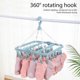 thumbnail image 4 of Clothes Drying Hanger and Hanging Sock Rack32 Clips drying rackRotary Wind-sock hanger for washing linefor Socks, Underwear, 4 of 5